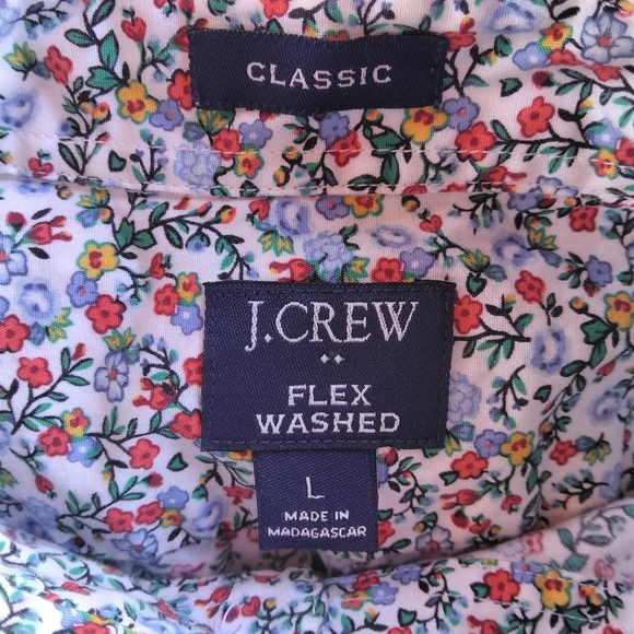 J. Crew Classic Fit Flex Washed Micro Floral Mens Button Down Shirt Size Large - Picture 7 of 8